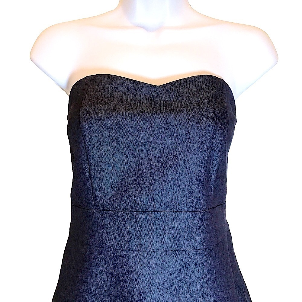 *WOMENS DARK WASH DENIM STRAPLESS MIDI DRESS, SZ 6, MERONA BRAND